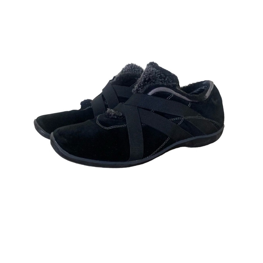 Stuart Weitzman Women's👩🏻Black Suede Fur Lined Slip On Sneakers👟Sz